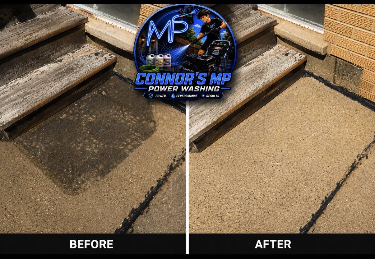 Brick Steps & Landing before and after
